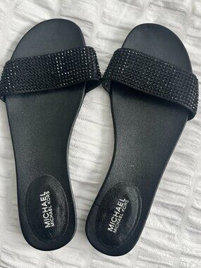 MICHAEL Michael Kors Black Bead design slip on Women's Sandals size 6